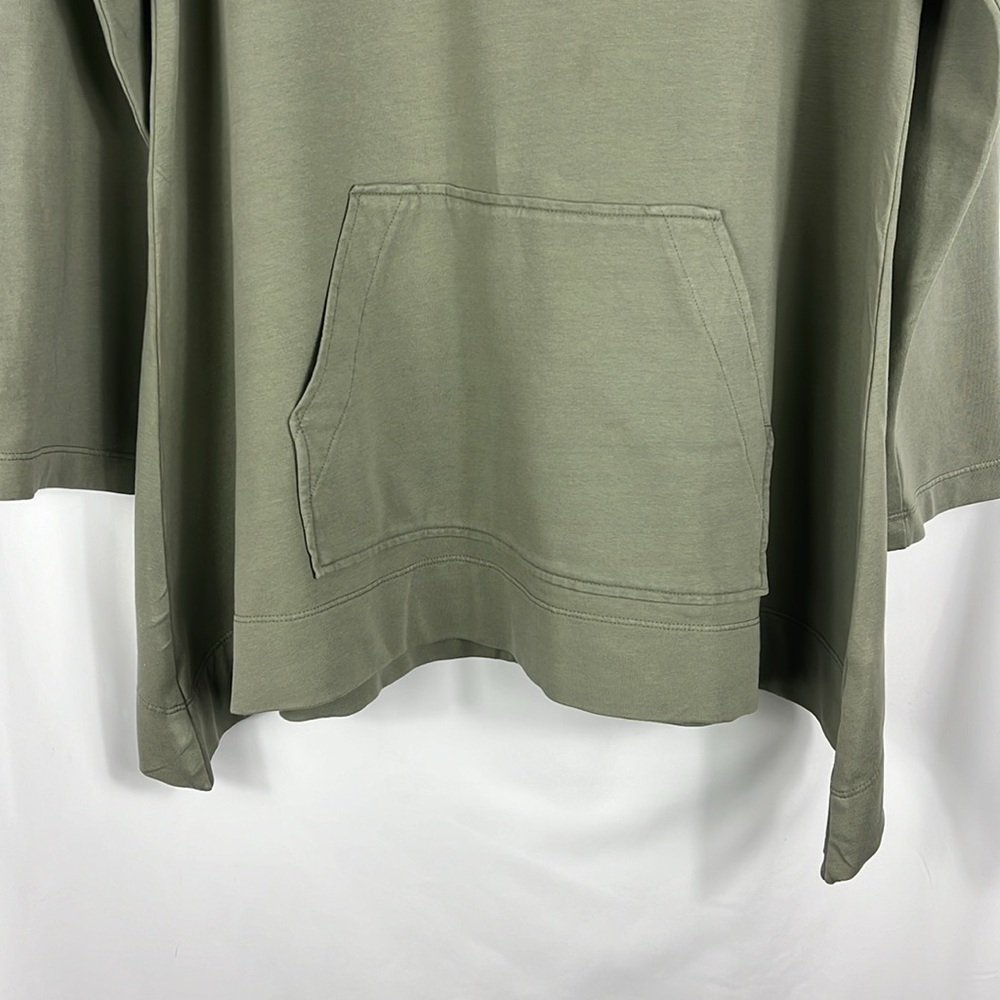 Focus Casual Life popover cowl neck kangaroo pocket long sleeve top Sz M Green - Picture 4 of 11